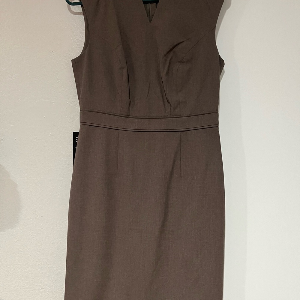 Elegant Brown Sleeveless Dress